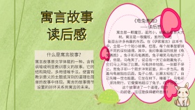 寓言故事读后感简约大气清新手抄报