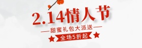 简约小清新2.14情人节约惠专场满减