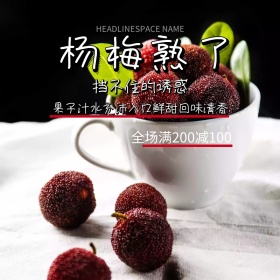 杨梅狂欢节白色简约直通车海报