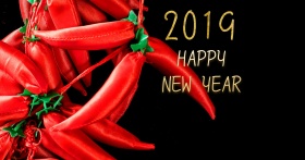 2018红红火火的新年贺卡新春快乐横向图片