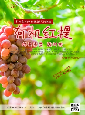 有机红提限时抢购宣传海报
