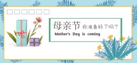 母亲节清新绿色感恩公众号特殊首图