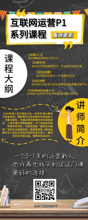 课程营销互联网运营招生讲师简介宣传长图