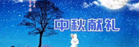 兔子 波浪 月亮 夜晚 卡通 嫦娥 灯笼