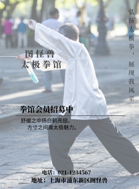 中国风太极拳馆传统武术宣传海报
