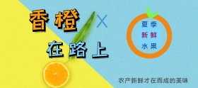 橙子吃货节黄色简约淘宝banner