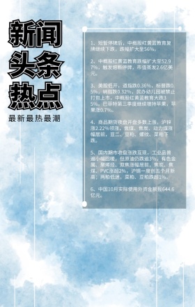 热点头条话筒新闻蓝色商务手机新闻海报