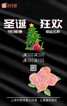 圣诞狂欢促销海报