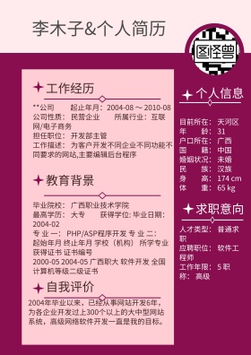 个人简历应聘资料