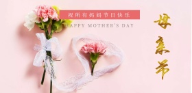 母亲节祝福紫色简约海报模板