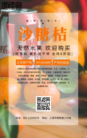 沙糖桔广告手机海报设计