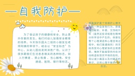 创意卡通扁平自我防护手抄报海报