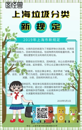 上海垃圾分类新规定海报