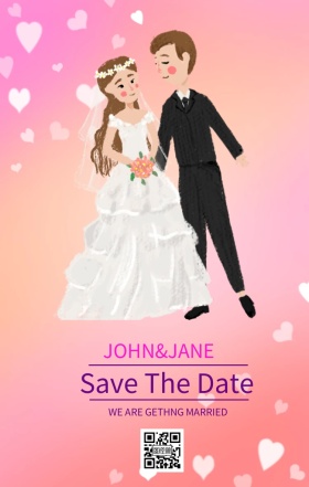 小清新婚礼邀请函海报