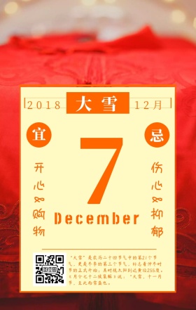 简约大气大雪手机海报