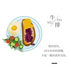 简约文艺西式牛排复古风公众号配图
