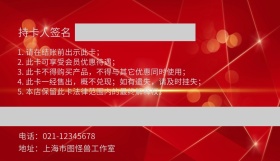 简约 商务 时尚 纯色 花纹 会员卡背面