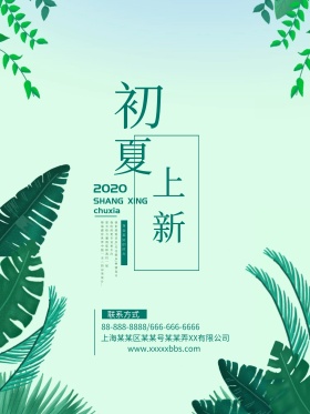 清新初夏上新宣传海报设计