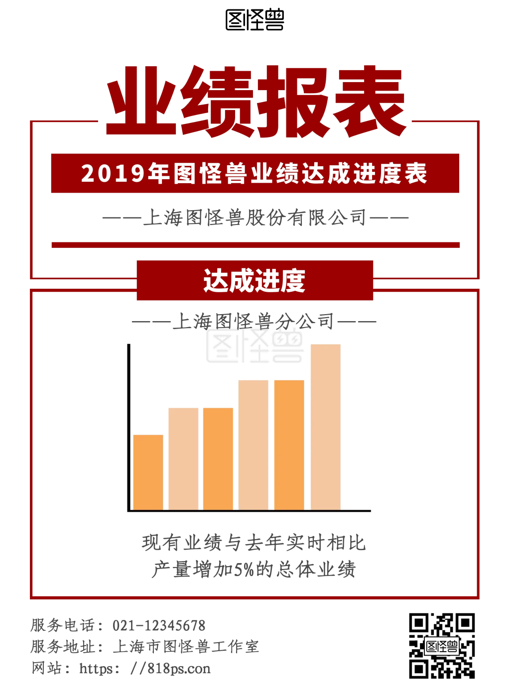 简约几何风公司业绩产量进度公布海报