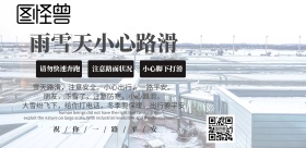 雨雪天路滑提示横幅海报