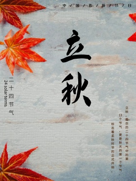 立秋文艺中国风创意简约商业海报设计模板