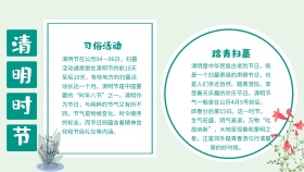 绿色清新清明时节手抄报