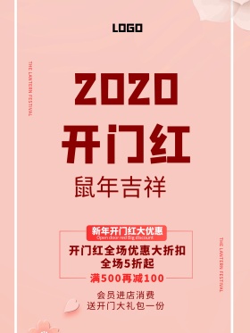 促销海报开门红商场促销新年