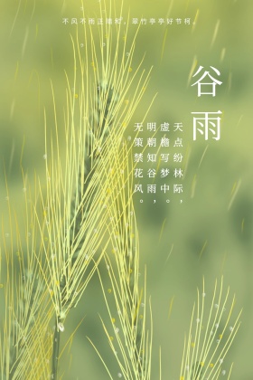 谷雨清新屋檐下雨公众号配图