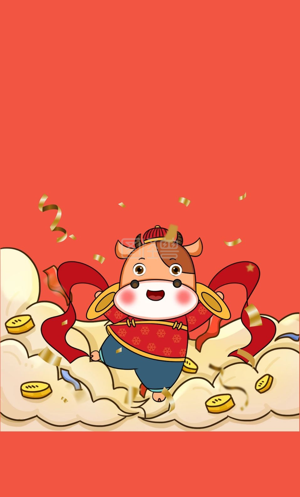 牛年红包红色卡通风红包