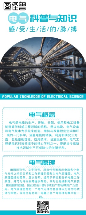 创意绿色大气简约电气科普知识长图海报