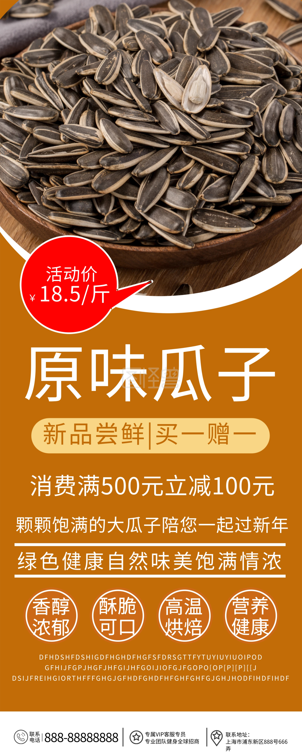 瓜子促销简约易拉宝x展架海报