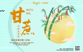 甘蔗白色简约美食海报
