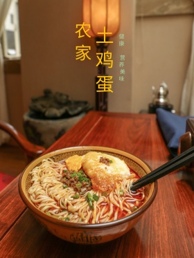 原创插画小清新美食中餐土鸡蛋海报展板