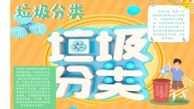 创意卡通扁平大气小学生垃圾分类手抄报