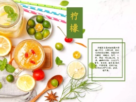 健康水果柠檬功效简洁配图