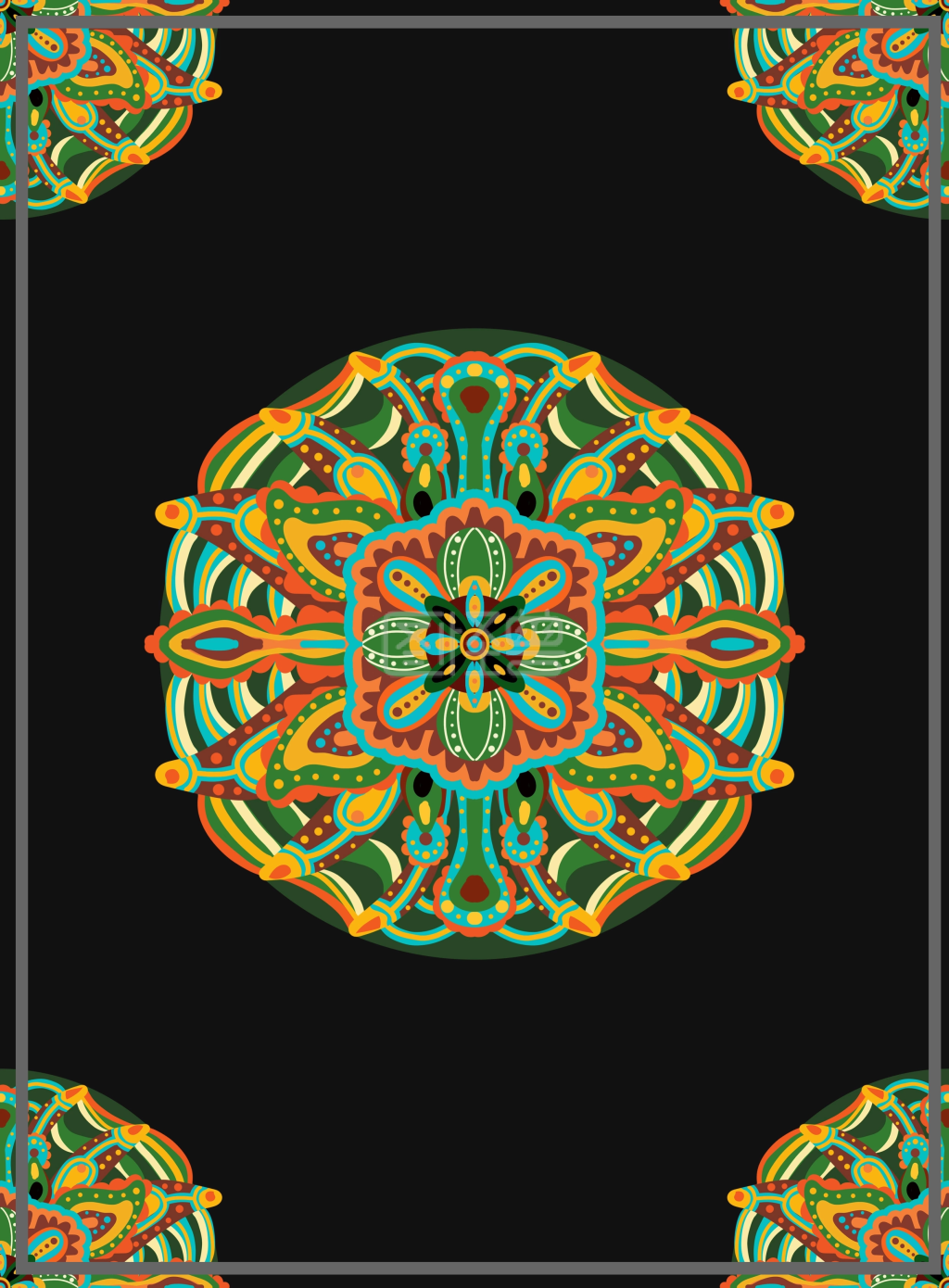 彩色中式古风民族风手绘吉祥图案装饰画