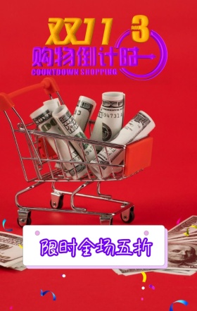 双十一全场5折海报