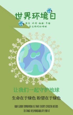 简约大气创意地球世界环境日公益手机海报