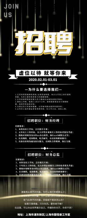 黑金城市财务精英招聘营销长图