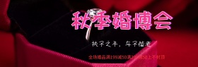 粉色新人秋季婚博会淘宝海报banner电商