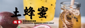 淘宝天猫电商美食土蜂蜜树叶零食养生海报