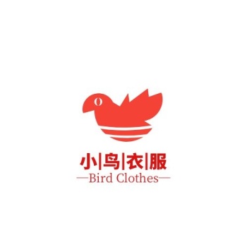 小鸟衣服半圆翅膀红色简约logo