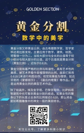 数学艺术黄金分割小知识科普小报