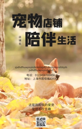 宠物店铺手机营销海报