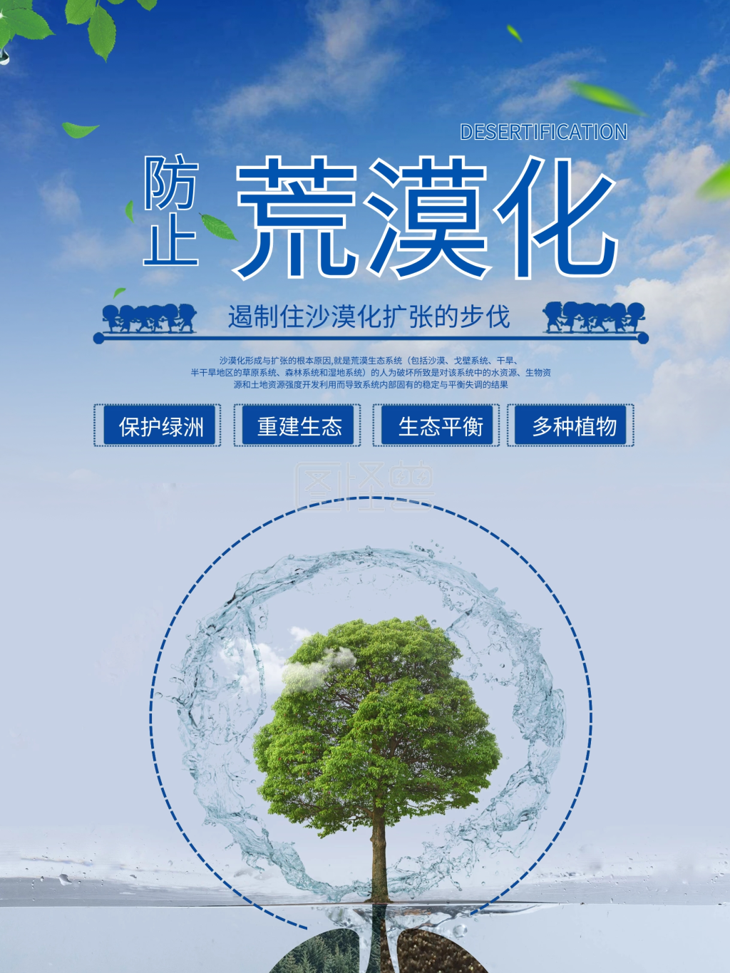 防止荒漠化公益宣传海报