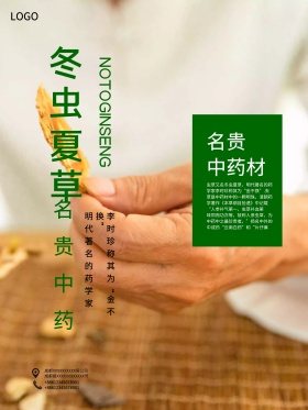 补品虫草海报设计