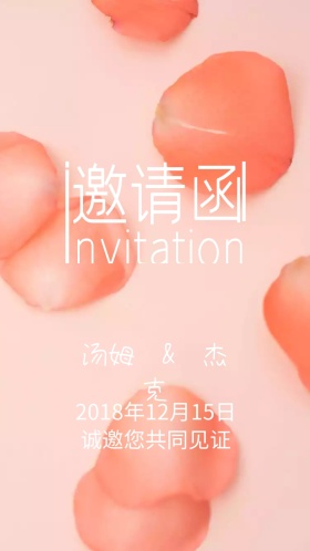 简约唯美婚礼邀请卡邀请函