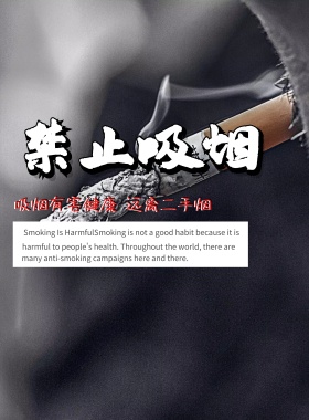 世界无烟日简约宣传海报模板