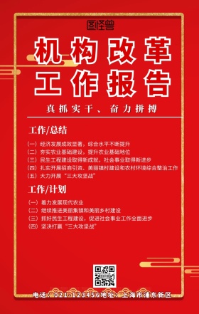 政府 机构改革工作总结手机海报