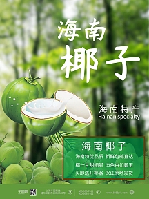 海南椰子海南特产海报